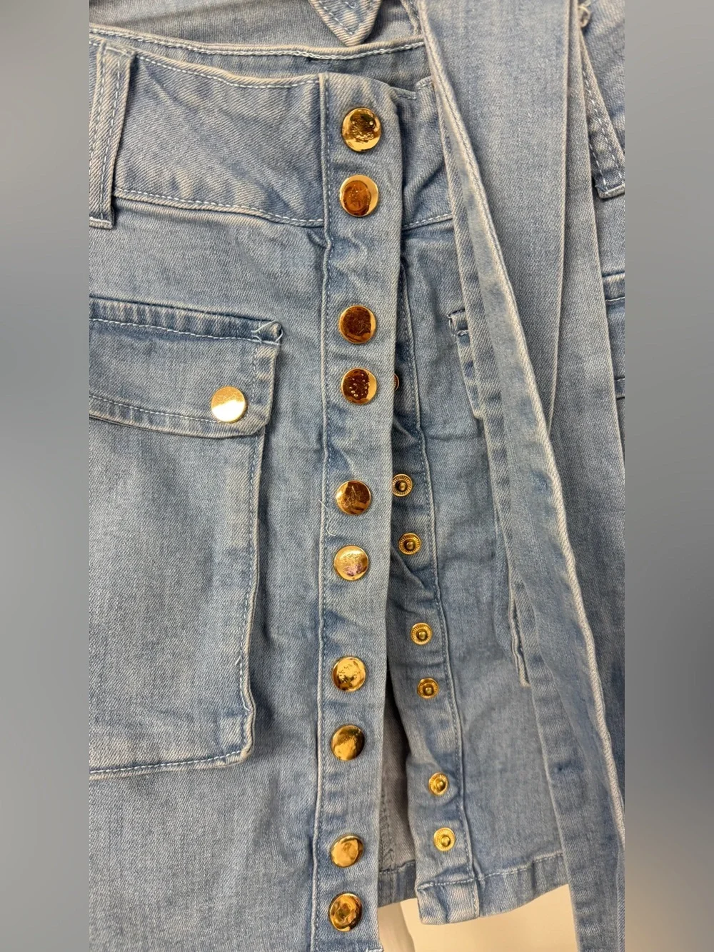 Stylish Blue Denim Crop Jacket and Skirt Set